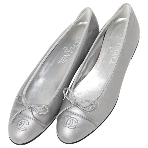 silver chanel ballet flats|chanel ballet flats on sale.